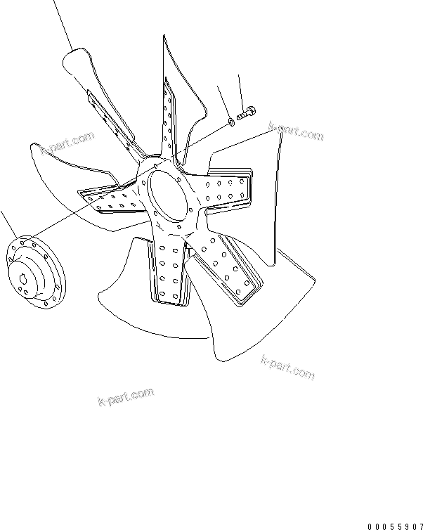 Komatsu parts book diagram for SAA6D125E-5E-01 S/N 560001-UP: FAN SUB ASSEMBLY(#560347-)