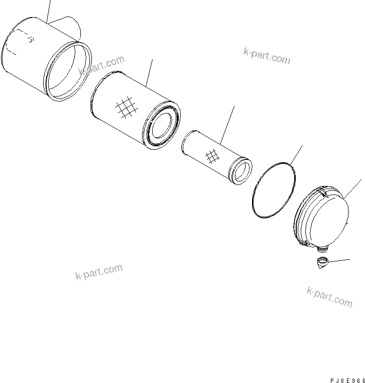 Komatsu parts book diagram for SAA6D125E-5E-01 S/N 560001-UP: AIR CLEANER(#560347-)