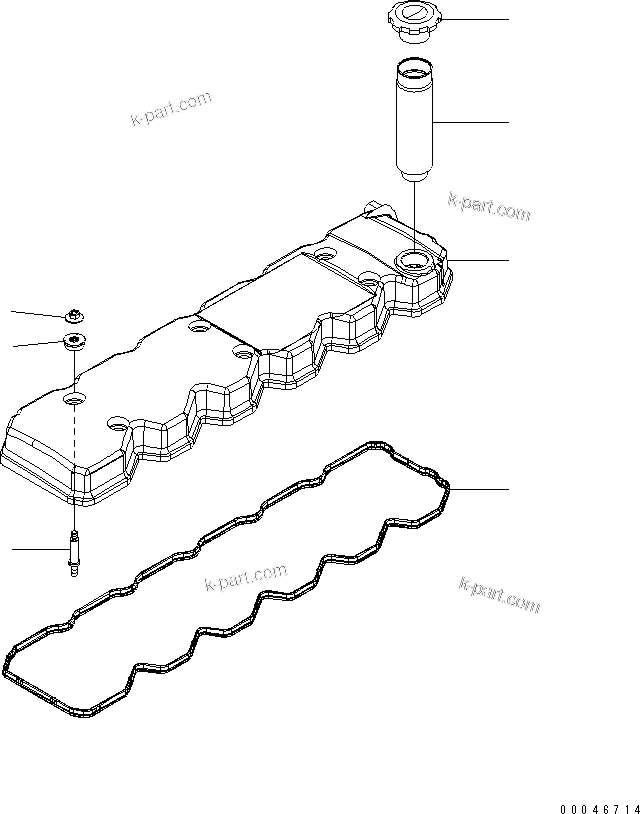 Komatsu parts book diagram for SAA6D107E-1G-W S/N 26500006-UP: HEAD COVER
