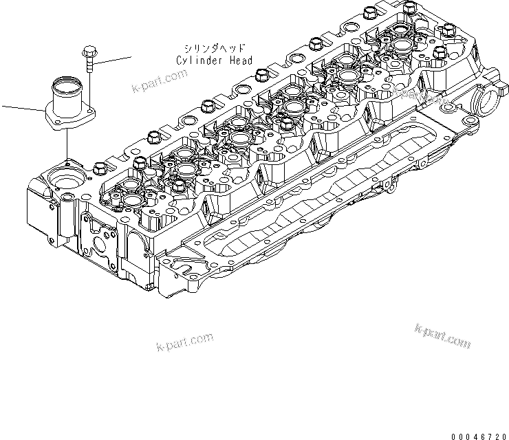 Komatsu parts book diagram for SAA6D107E-1G-W S/N 26500006-UP: WATER OUTLET CONNECTOR