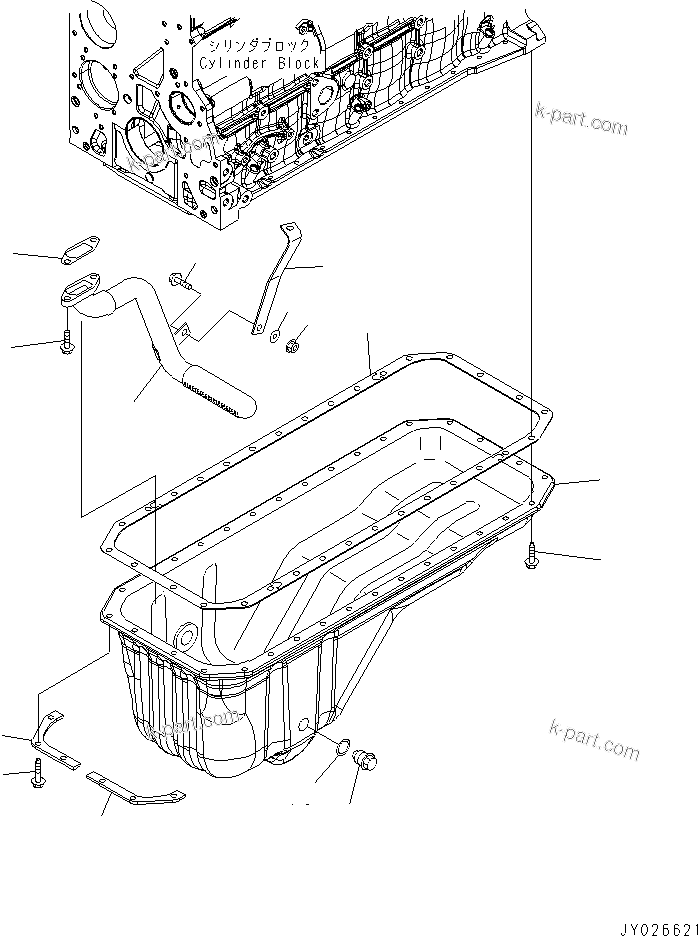 Komatsu parts book diagram for SAA6D107E-1G-W S/N 26500006-UP: OIL PAN
