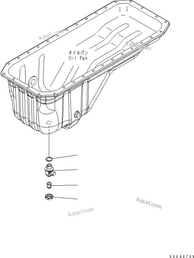 Komatsu parts book diagram for SAA6D107E-1G-W S/N 26500006-UP: OIL PAN DRAIN