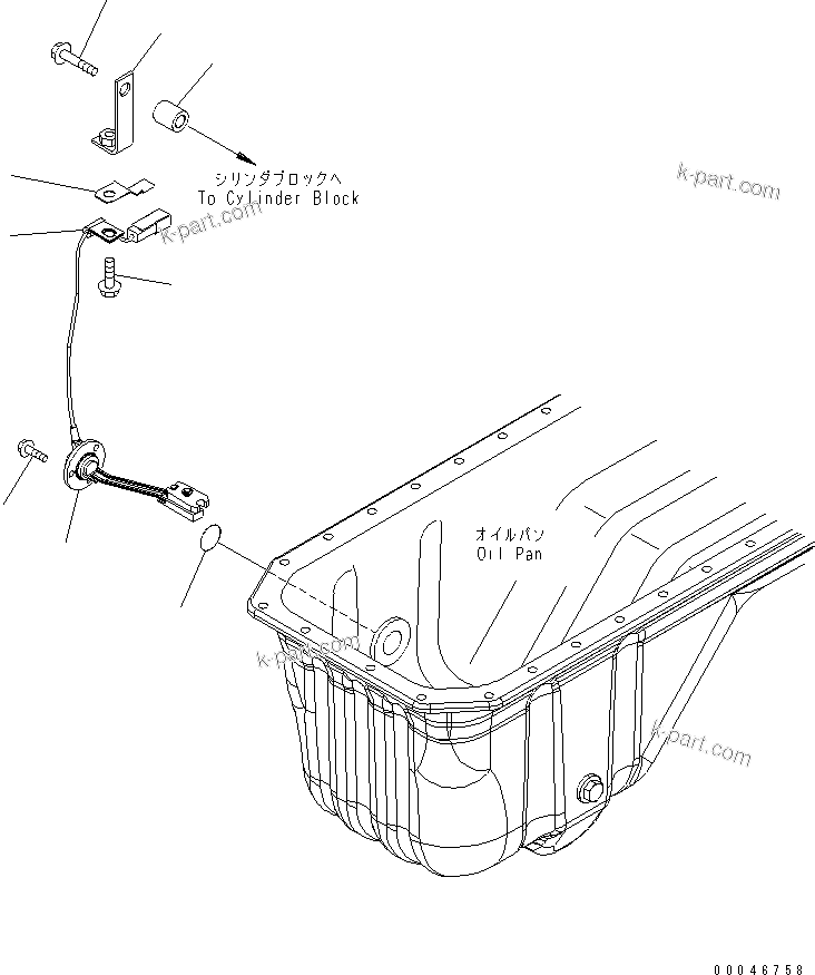 Komatsu parts book diagram for SAA6D107E-1G-W S/N 26500006-UP: OIL LEVEL SENSOR