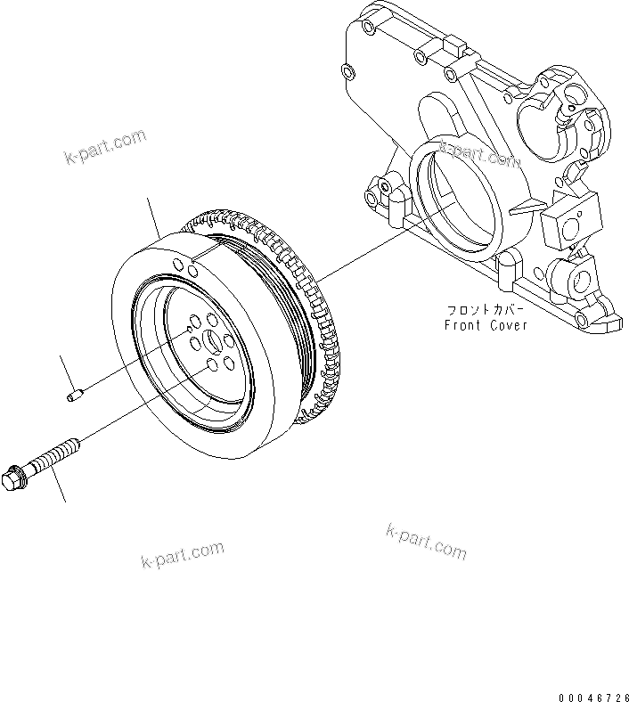 Komatsu parts book diagram for SAA6D107E-1G-W S/N 26500006-UP: DAMPER