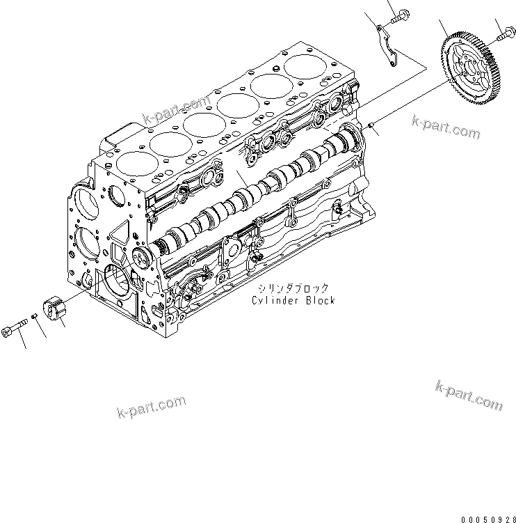 Komatsu parts book diagram for SAA6D107E-1G-W S/N 26500006-UP: CAMSHAFT