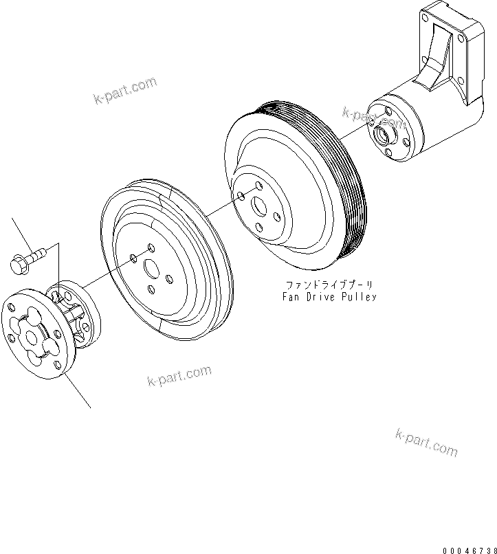 Komatsu parts book diagram for SAA6D107E-1G-W S/N 26500006-UP: FAN SPACER