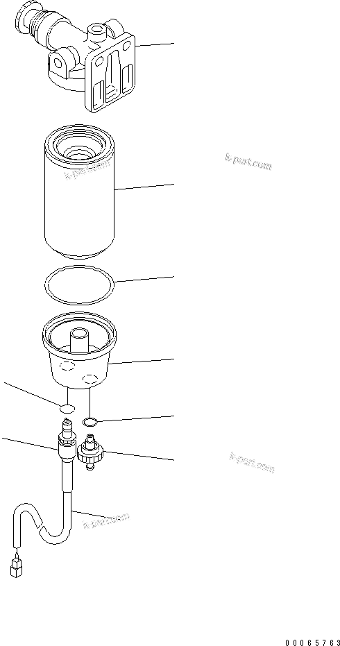 Komatsu parts book diagram for SAA6D107E-1G-W S/N 26500006-UP: FUEL PRE-FILTER