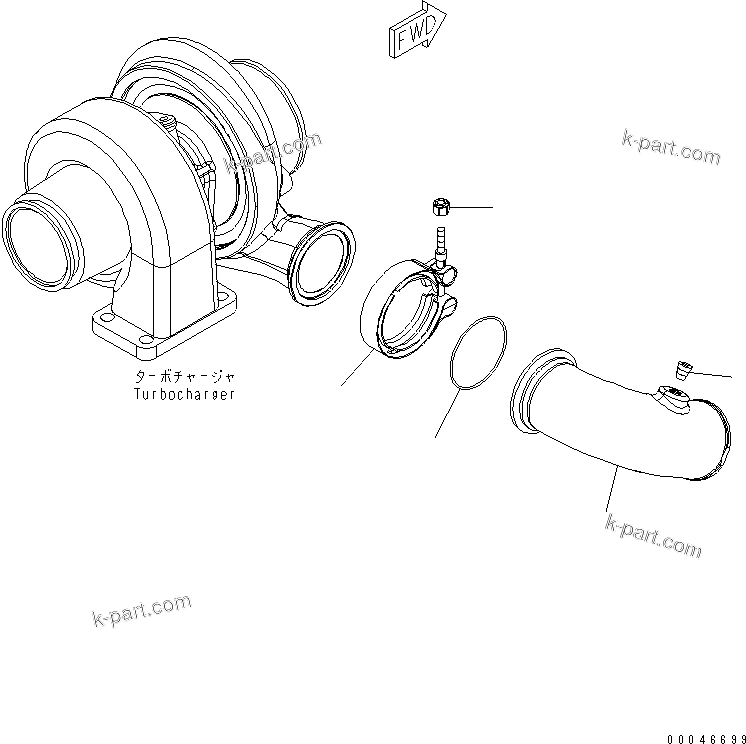 Komatsu parts book diagram for SAA6D107E-1G-W S/N 26500006-UP: AIR TRANSFER CONNECTION