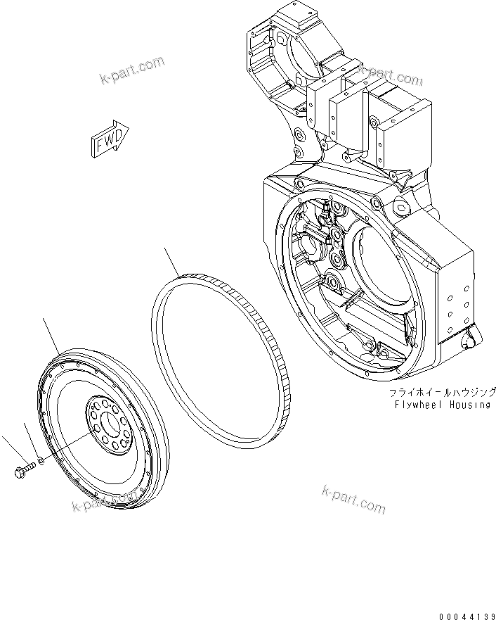 Komatsu parts book diagram for SAA6D170E-5CR-W S/N 610001-UP: FLYWHEEL