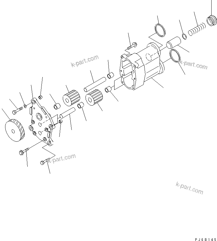 Komatsu parts book diagram for SAA6D170E-5CR-W S/N 610001-UP: OIL PUMP