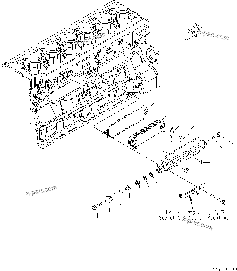 Komatsu parts book diagram for SAA6D170E-5CR-W S/N 610001-UP: OIL COOLER