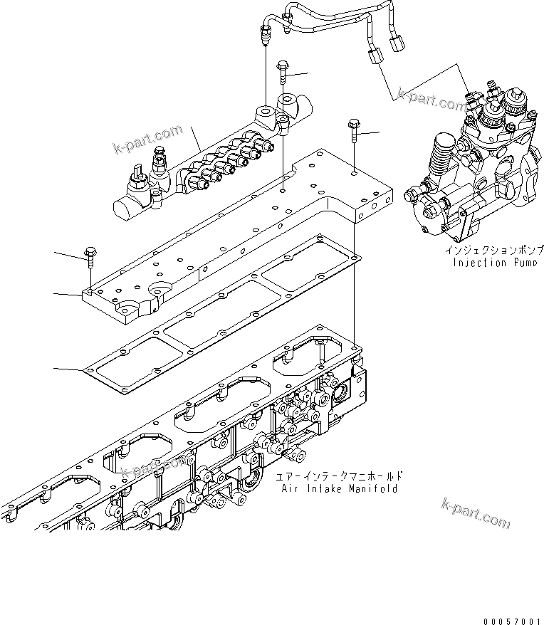 Komatsu parts book diagram for SAA6D170E-5CR-W S/N 610001-UP: FUEL INJECTION (2/5) (COMMON RAIL MOUNTING)