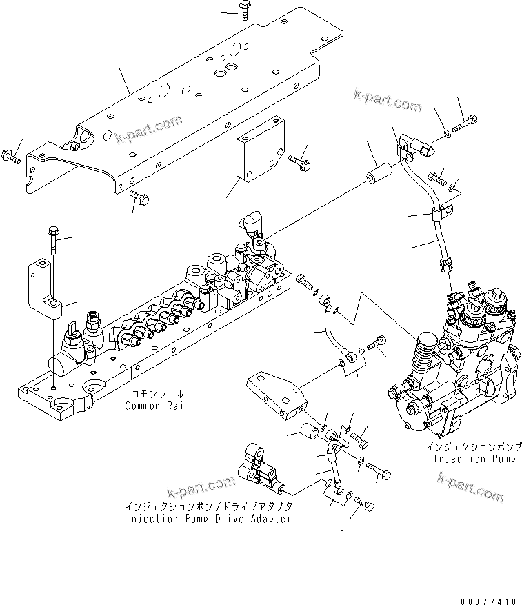 Komatsu parts book diagram for SAA6D170E-5CR-W S/N 610001-UP: FUEL INJECTION (4/5) (FUEL SUPPLY PUMP WIRING AND LUBRICATOR)