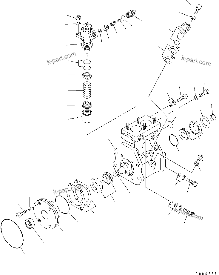 Komatsu parts book diagram for SAA6D170E-5CR-W S/N 610001-UP: FUEL SUPPLY PUMP (PUMP) (INNER PARTS)