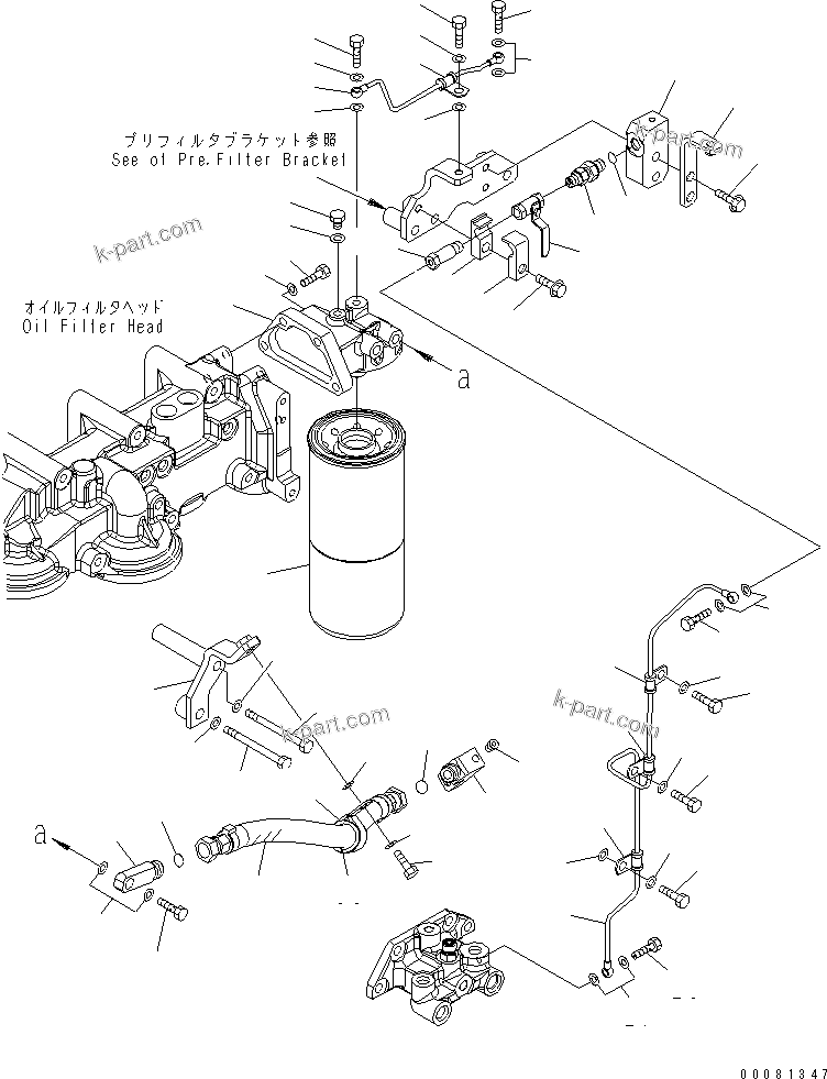 Komatsu parts book diagram for SAA6D170E-5CR-W S/N 610001-UP: FUEL FILTER AND PIPING (TROPICAL GROUND SPEC. 55ЯC)(#610126-)