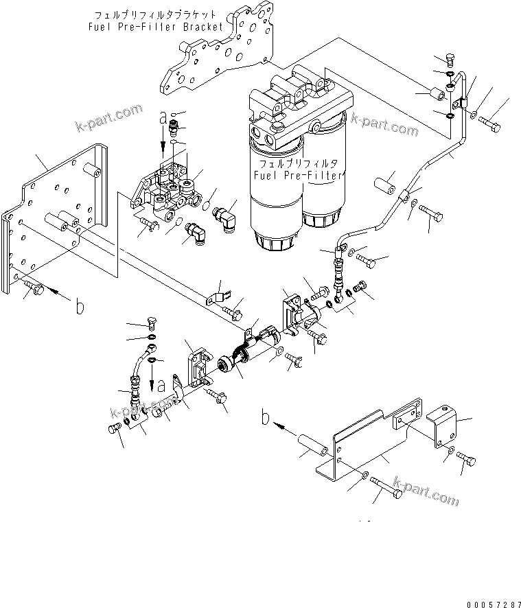 Komatsu parts book diagram for SAA6D170E-5CR-W S/N 610001-UP: FUEL PRIMING PUMP AND PIPING