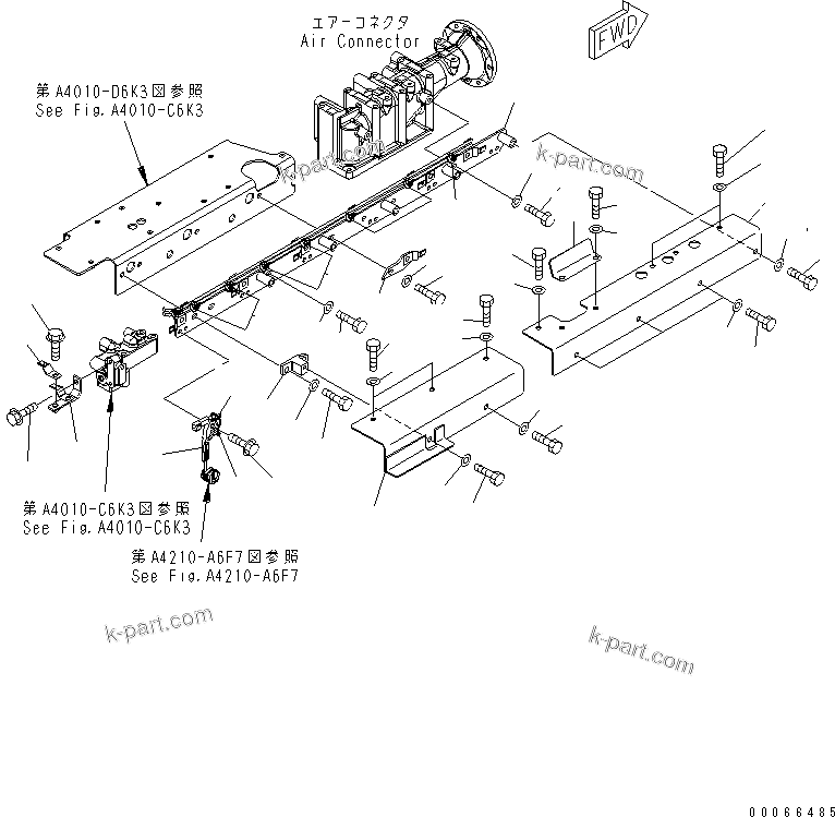 Komatsu parts book diagram for SAA6D170E-5CR-W S/N 610001-UP: CABLE SUPPORT (3/5) INJECTOR WIRING