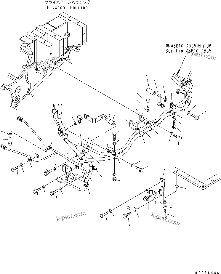 Komatsu parts book diagram for SAA6D170E-5CR-W S/N 610001-UP: CABLE SUPPORT (4/5) CHASSIS RELATED WIRING(#610097-)