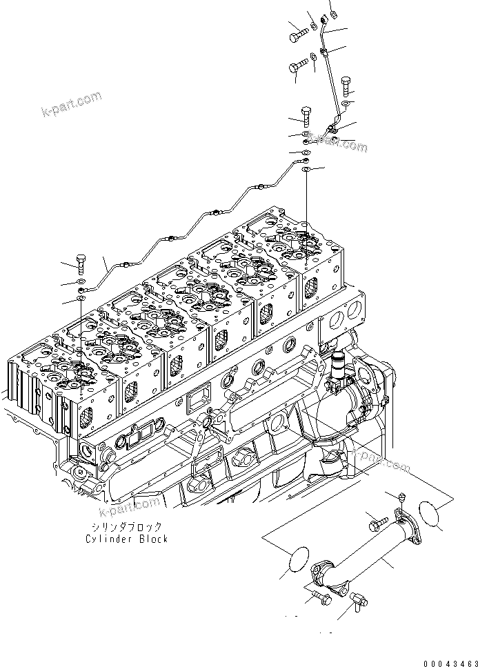 Komatsu parts book diagram for SAA6D170E-5CR-W S/N 610001-UP: AIR VENT AND WATER C0NNECTION