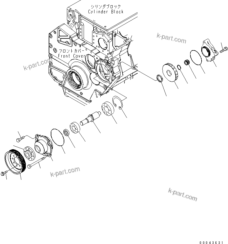 Komatsu parts book diagram for SAA6D170E-5CR-W S/N 610001-UP: ALTERNATOR DRIVE