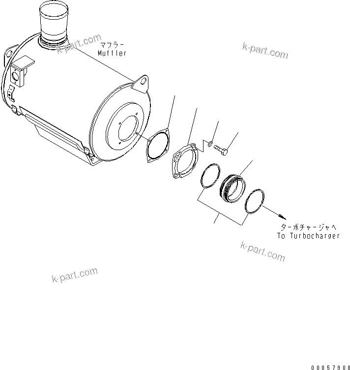 Komatsu parts book diagram for SAA6D170E-5CR-W S/N 610001-UP: MUFFLER JOINT PARTS