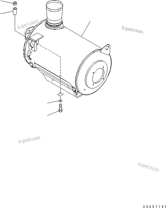 Komatsu parts book diagram for SAA6D170E-5CR-W S/N 610001-UP: MUFFLER MOUNTING