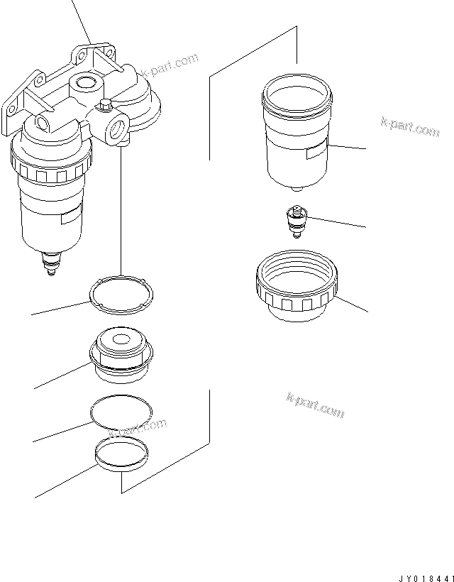 Komatsu parts book diagram for SAA6D170E-5CR-W S/N 610001-UP: WATER SEPARATOR