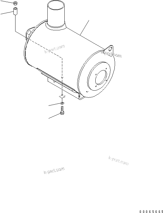 Komatsu parts book diagram for SAA6D170E-5CR-W S/N 610001-UP: MUFFLER MOUNTING (TROPICAL GROUND SPEC. 55ЯC)(#610126-)