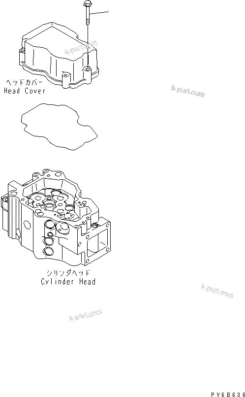 Komatsu parts book diagram for SAA6D140E-5BR-W S/N 630001-UP: HEAD COVER MOUNTING BOLT
