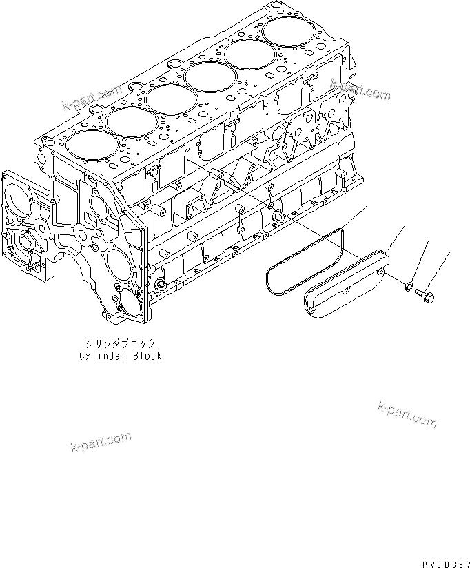 Komatsu parts book diagram for SAA6D140E-5BR-W S/N 630001-UP: CAMFOLLOWER COVER(#630157-)