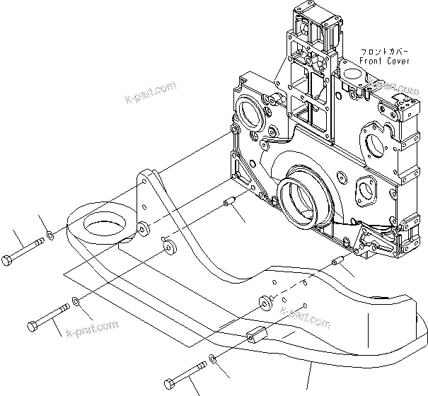 Komatsu parts book diagram for SAA6D140E-5BR-W S/N 630001-UP: ENGINE FRONT SUPPORT