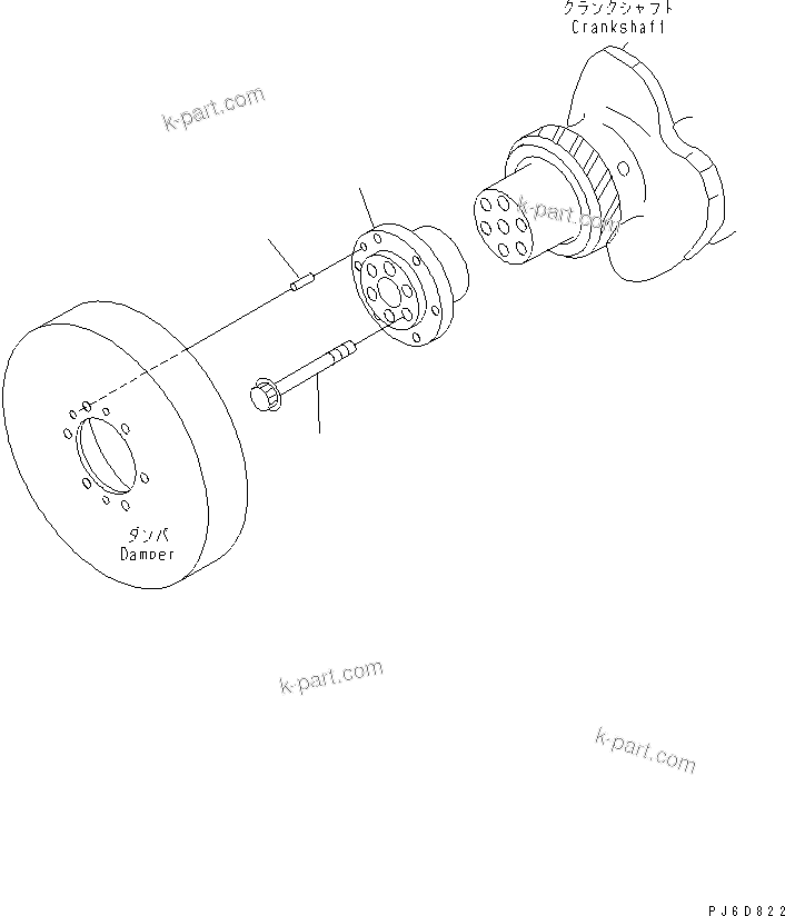 Komatsu parts book diagram for SAA6D140E-5BR-W S/N 630001-UP: DAMPER FLANGE