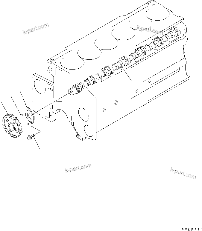 Komatsu parts book diagram for SAA6D140E-5BR-W S/N 630001-UP: CAMSHAFT