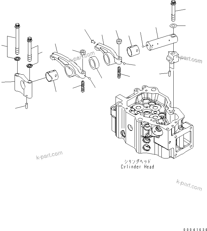 Komatsu parts book diagram for SAA6D140E-5BR-W S/N 630001-UP: ROCKER ARM