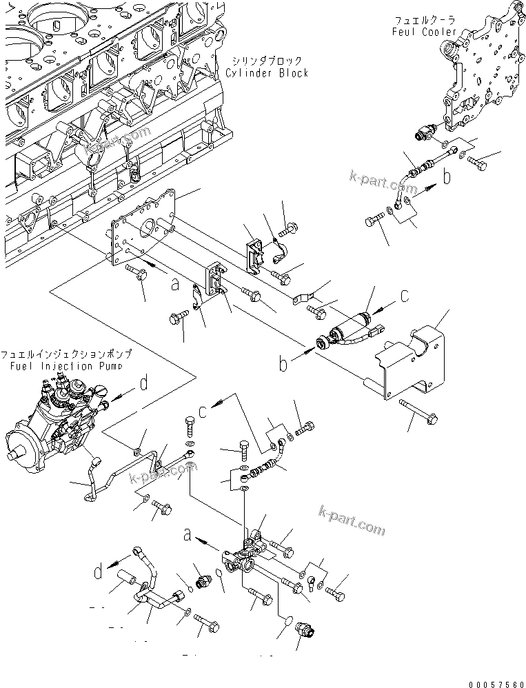 Komatsu parts book diagram for SAA6D140E-5BR-W S/N 630001-UP: FUEL PRIMING PUMP(#630001-630436)