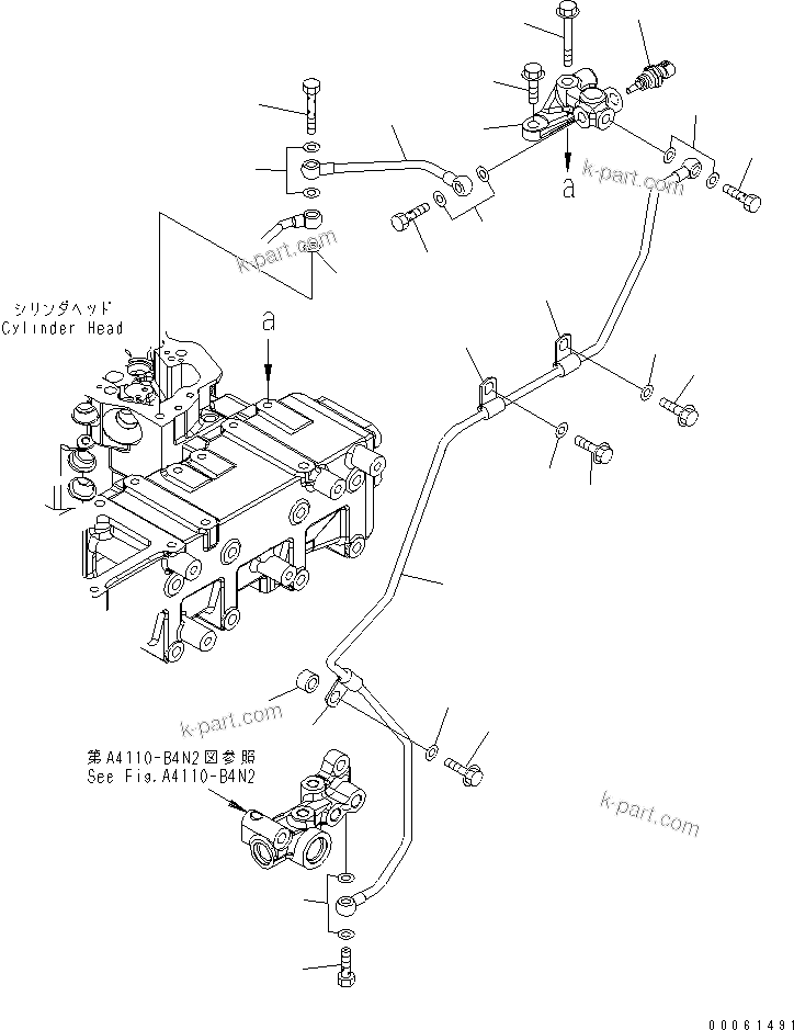 Komatsu parts book diagram for SAA6D140E-5BR-W S/N 630001-UP: FUEL RETURN(#630001-630582)