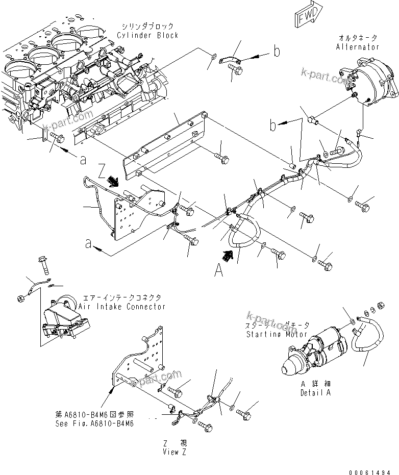 Komatsu parts book diagram for SAA6D140E-5BR-W S/N 630001-UP: ELECTRICAL WIRING (1/5)(#630001-630436)