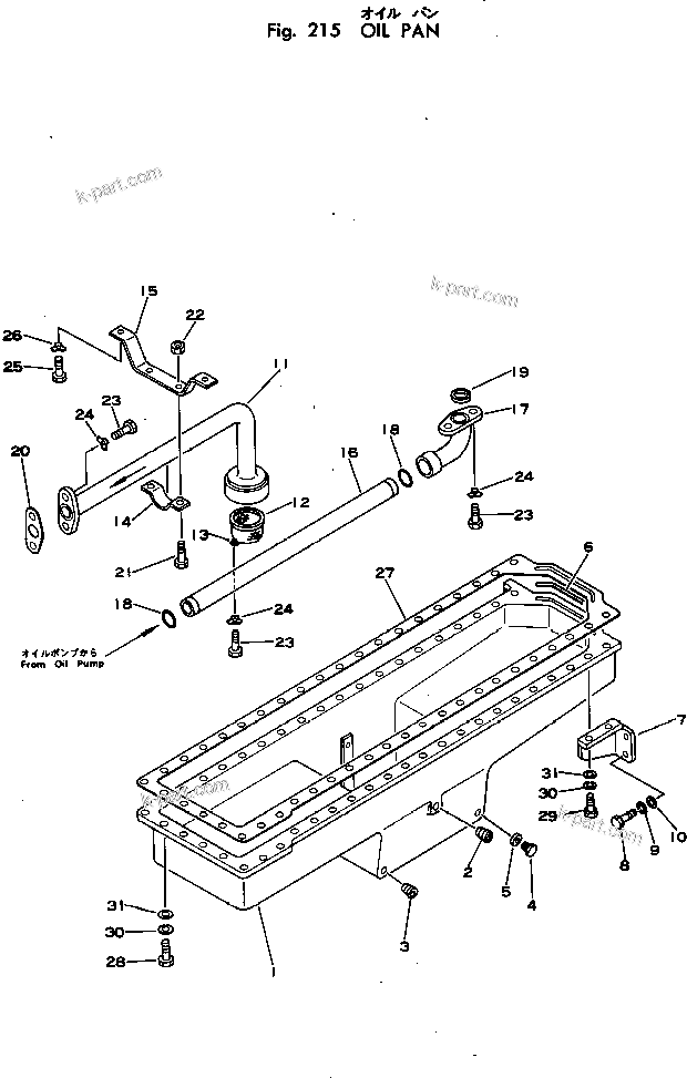 Komatsu parts book diagram for VT-1710-1 S/N 576252-UP: OIL PAN