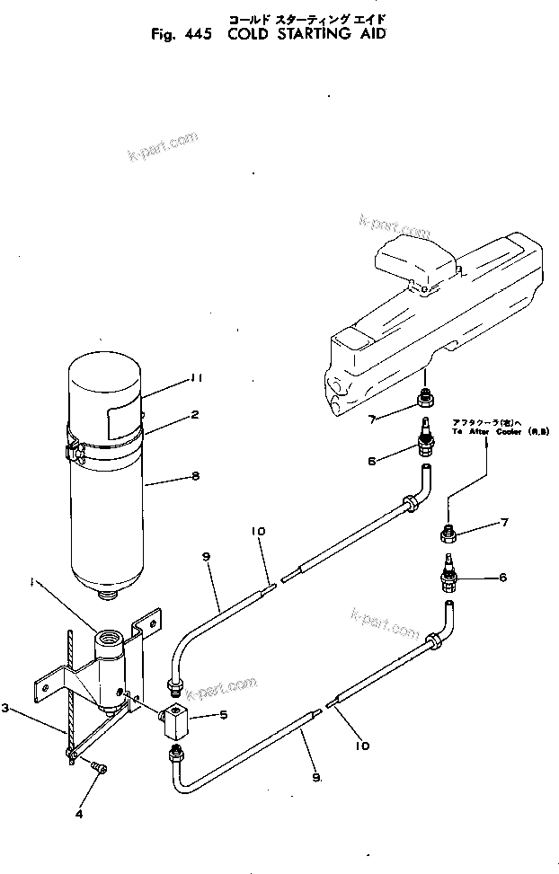 Komatsu parts book diagram for VT-1710-1 S/N 576252-UP: COLD STARTING AID