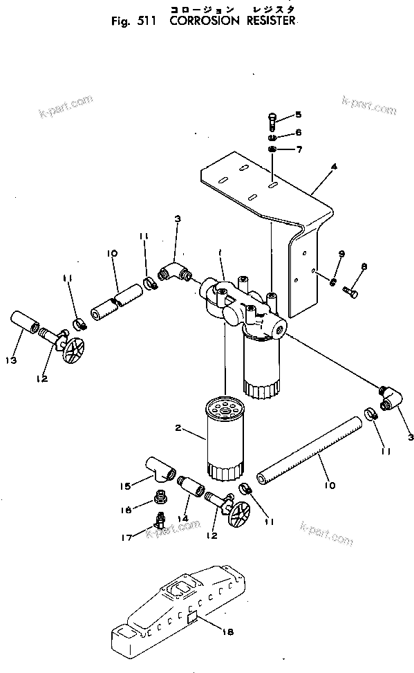 Komatsu parts book diagram for VT-1710-1 S/N 576252-UP: CORROSION RESISTOR