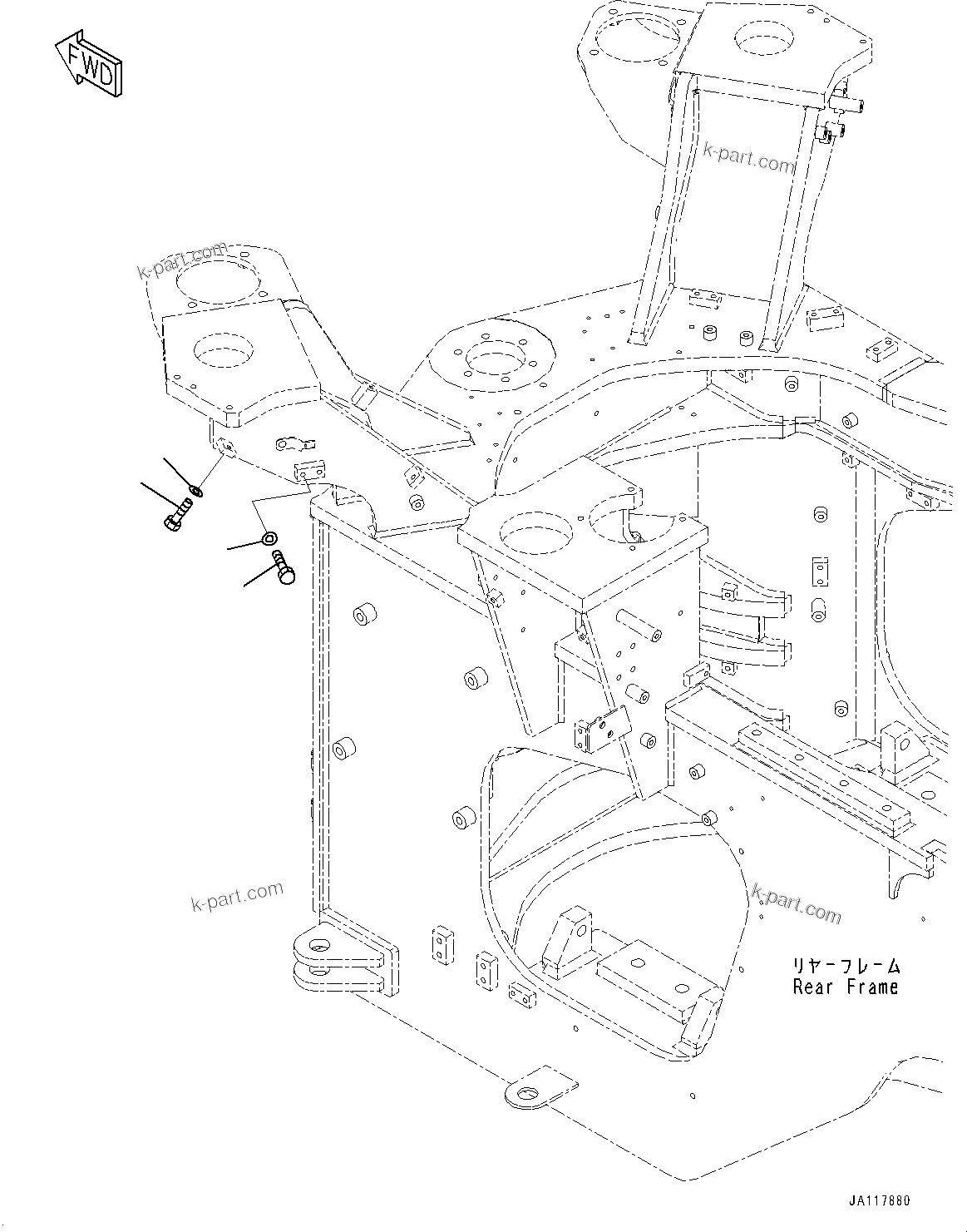 Komatsu parts book diagram for WA485-11E0 S/N H35051-UP: ENGINE WIRING HARNESS, WITHOUT TURBO II, BOLT