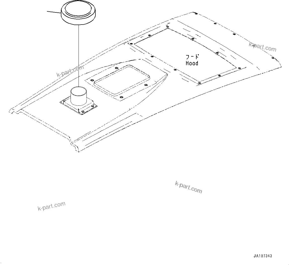 Komatsu parts book diagram for WA485-11E0 S/N H35051-UP: ENGINE WIRING HARNESS, WITHOUT TURBO II, AIR INTAKE, AIR CLEANER CAP