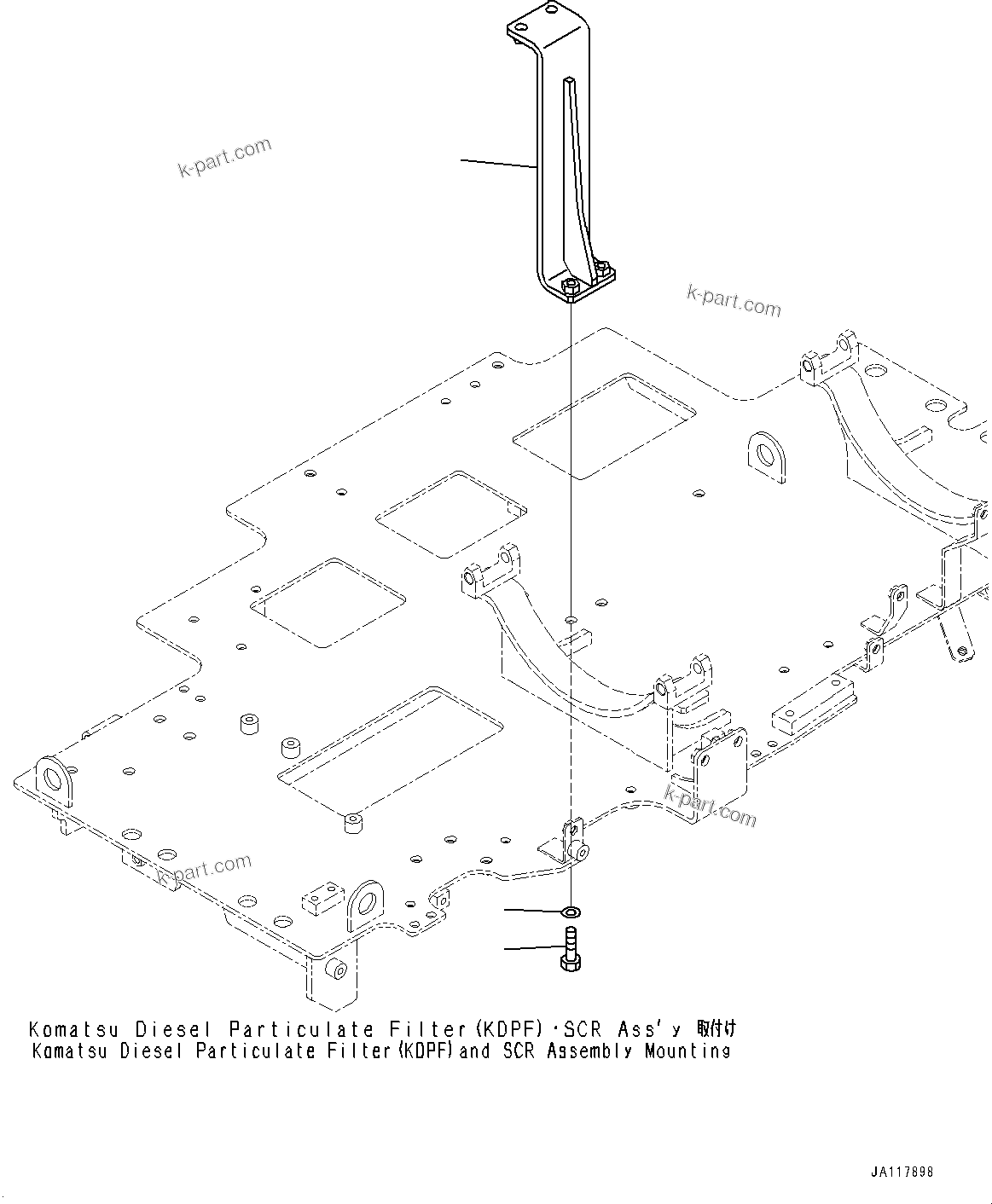 Komatsu parts book diagram for WA485-11E0 S/N H35051-UP: EXHAUST PIPE, MOUNTING BRACKET (1/3)