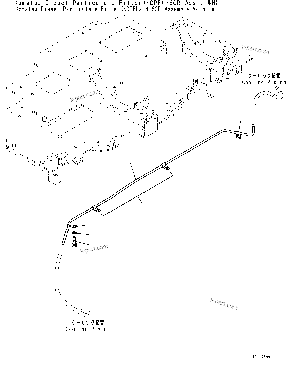 Komatsu parts book diagram for WA485-11E0 S/N H35051-UP: EXHAUST PIPE, AIR VENT