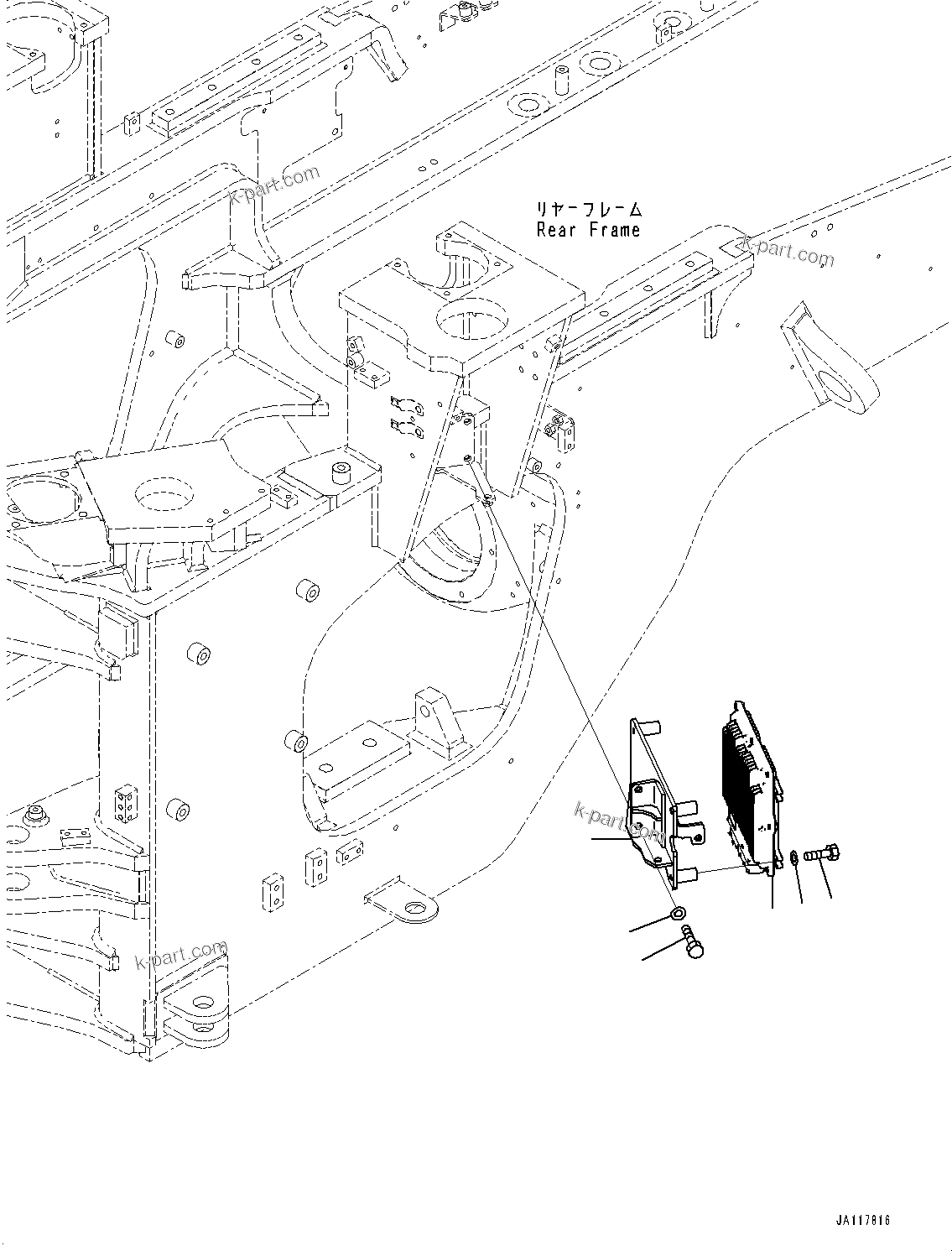 Komatsu parts book diagram for WA485-11E0 S/N H35051-UP: REAR WIRING HARNESS, CONTROLLER