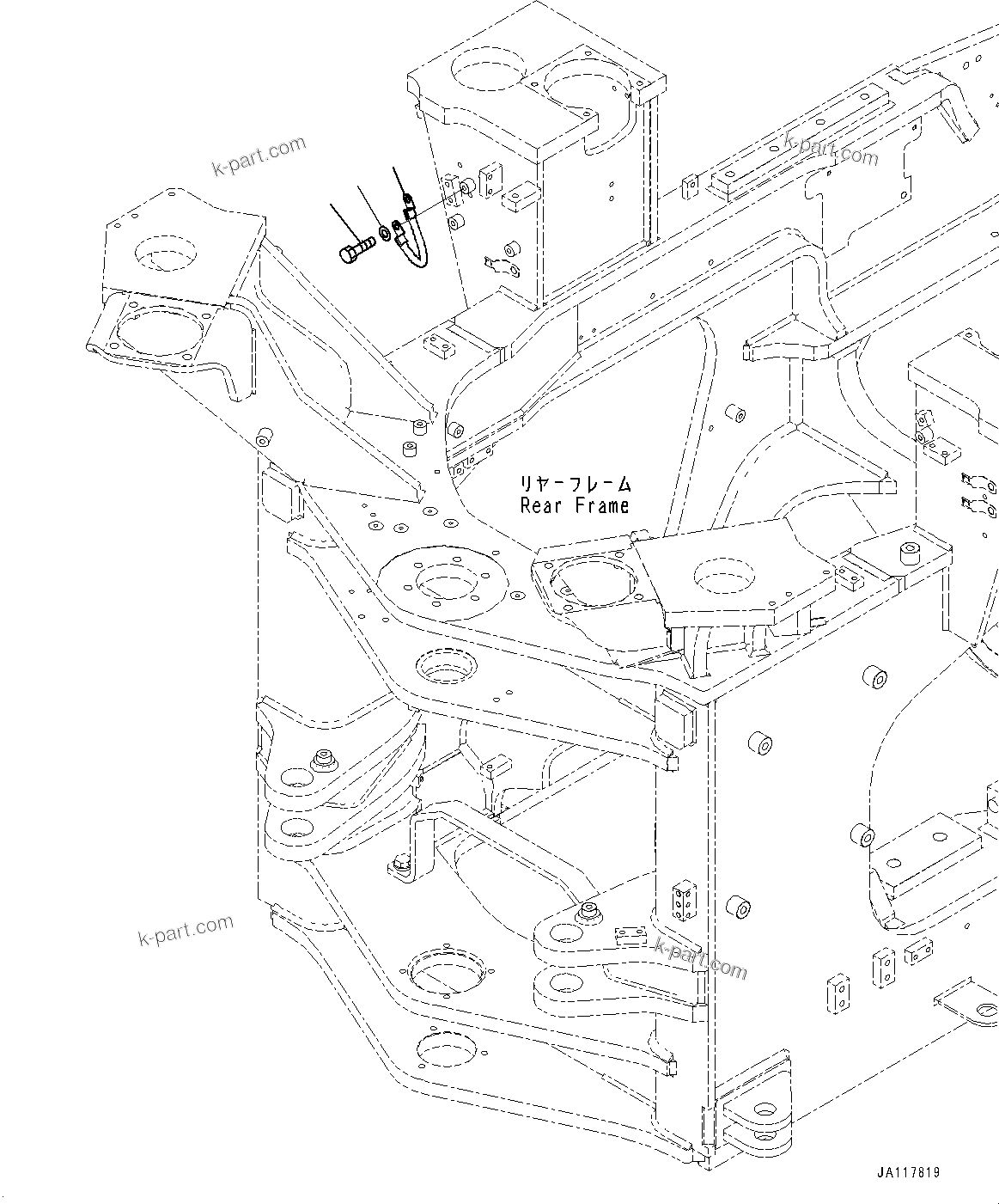Komatsu parts book diagram for WA485-11E0 S/N H35051-UP: REAR WIRING HARNESS, GROUND CABLE