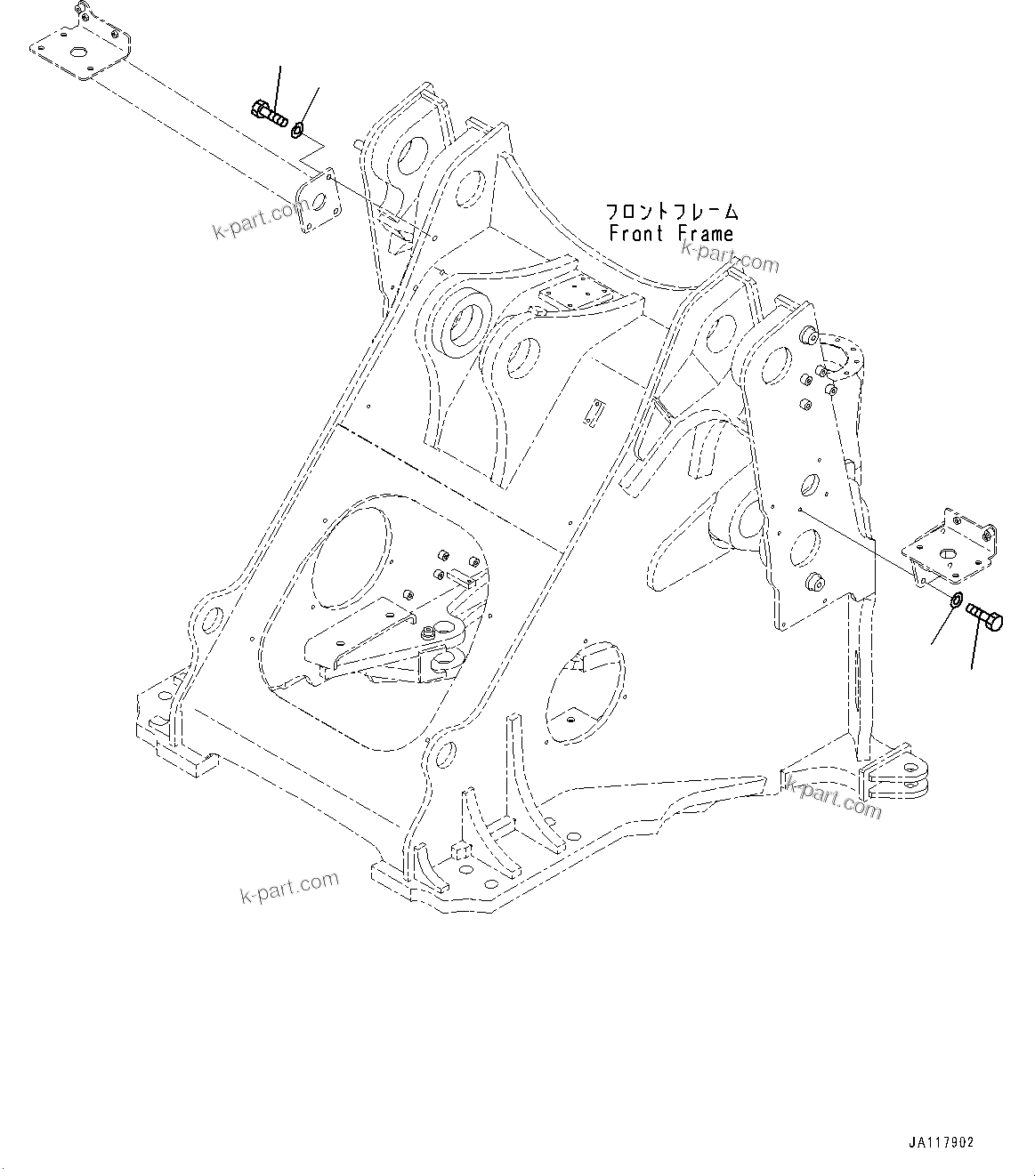 Komatsu parts book diagram for WA485-11E0 S/N H35051-UP: FRONT LAMP, WITH LED LAMP, FOR RIGHT SIDE TRAFFIC, SUPPORT MOUNTING