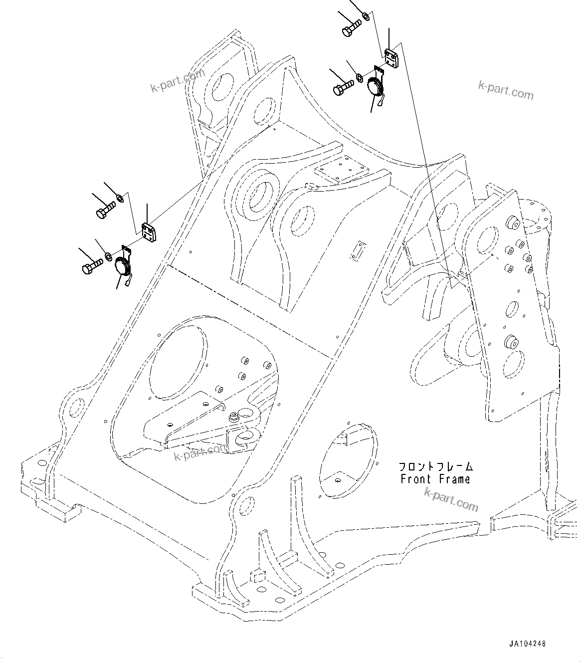 Komatsu parts book diagram for WA485-11E0 S/N H35051-UP: HORN