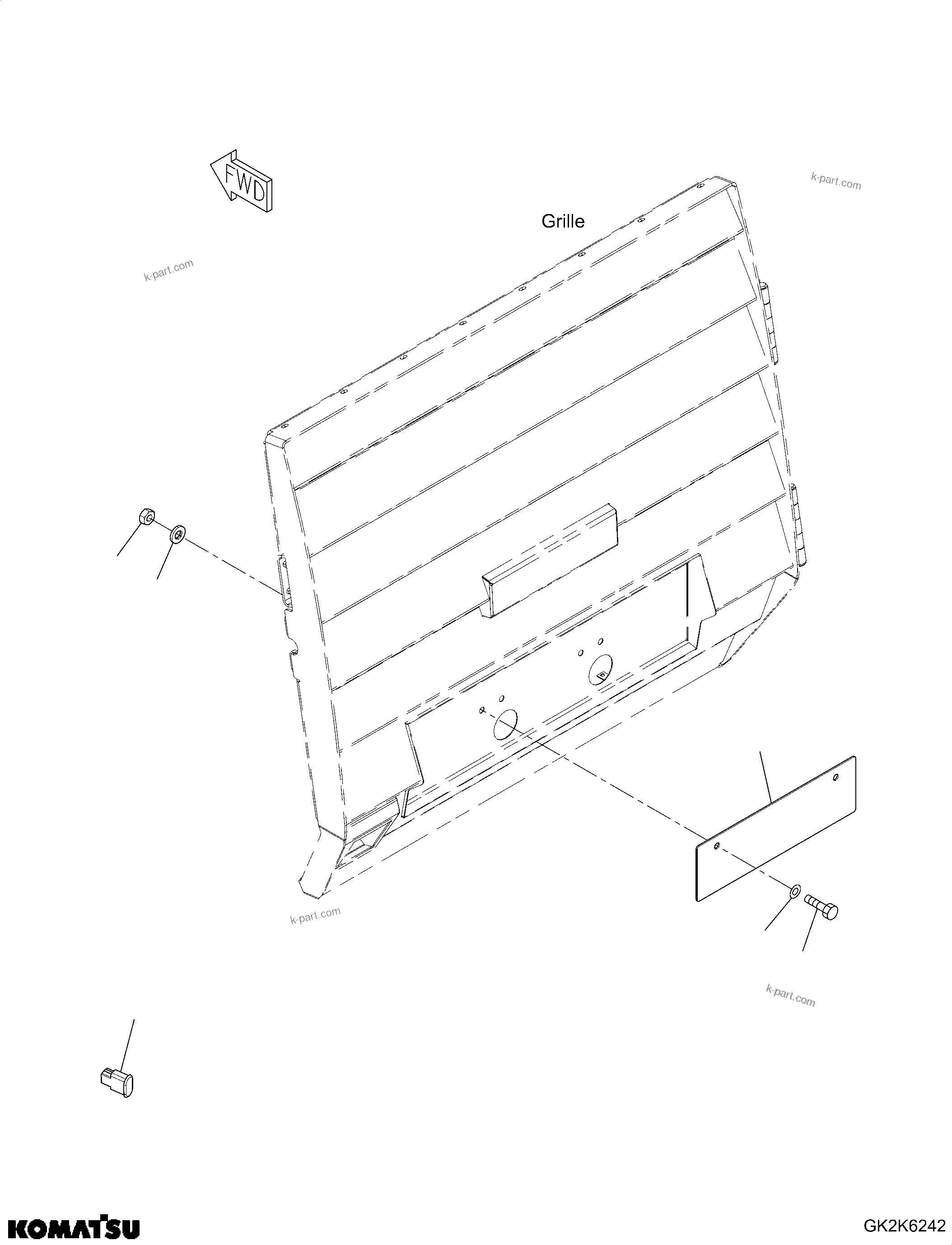 Komatsu parts book diagram for WA485-11E0 S/N H35051-UP: WITHOUT OBSTACLE DETECTION SYSTEM (ODS), COVER