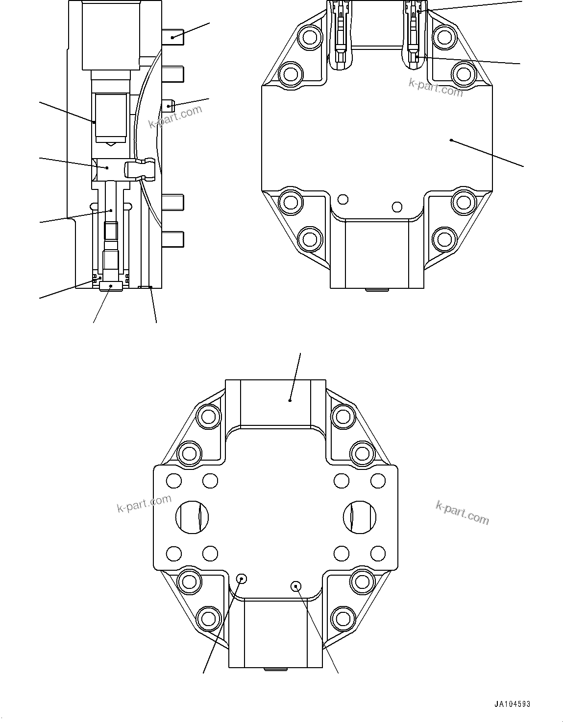 Komatsu parts book diagram for WA485-11E0 S/N H35051-UP: HYDROSTATIC TRANSMISSION (HST) MOTOR, INNER PARTS, HST MOTOR 1 (4/6)